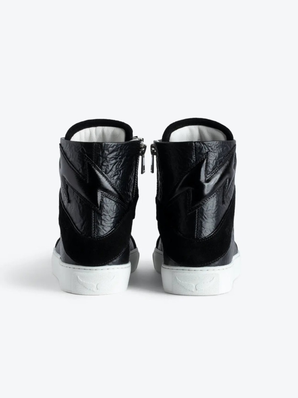 Zadig and Voltaire High Flash High-Top Wrinkle Sneakers - Picture 4 of 8